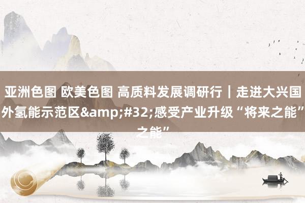 亚洲色图 欧美色图 高质料发展调研行｜走进大兴国外氢能示范区&#32;感受产业升级“将来之能”