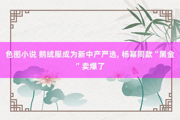 色图小说 鹅绒服成为新中产严选， 杨幂同款“黑金”卖爆了