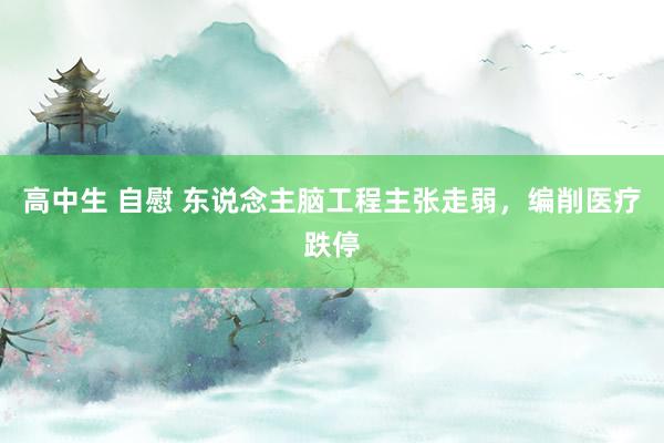高中生 自慰 东说念主脑工程主张走弱，编削医疗跌停