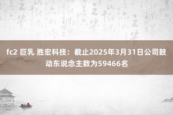 fc2 巨乳 胜宏科技：截止2025年3月31日公司鼓动东说念主数为59466名