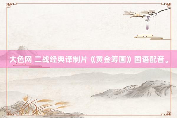 大色网 二战经典译制片《黄金筹画》国语配音。